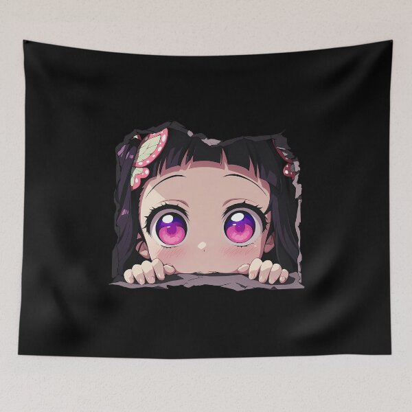 Item preview, Kanao Tsuyuri Demon Slayer Anime Chibi Kawaii Peeking Pink Eyes designed and sold by TorbenKuhano.