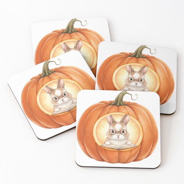 Item preview, Peaceful Bunny Reading Inside a Carved Pumpkin designed and sold by NoraGraceCo.