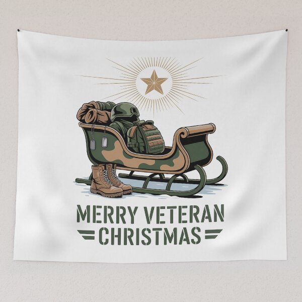Item preview, Merry Veteran Christmas Veteran Sleigh Camo Boots veteran gift designed and sold by BernoNickel.