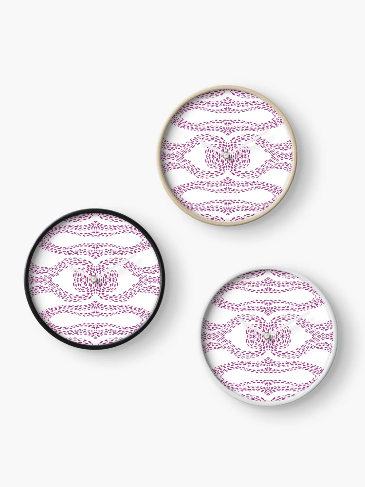 Thumbnail 3 of 4, Clock, Pink impressionist pattern designed and sold by PLPGH.