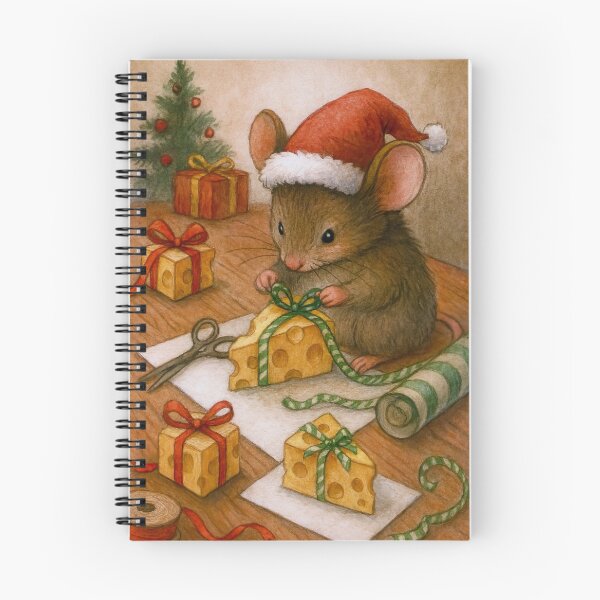 Item preview, Little Mouse Wrapping Pieces of Cheese for Christmas Gift Giving designed and sold by CarolM.
