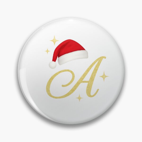 Item preview, Golden Letter A with Santa Hat – Festive Christmas Design designed and sold by HibaVerse.