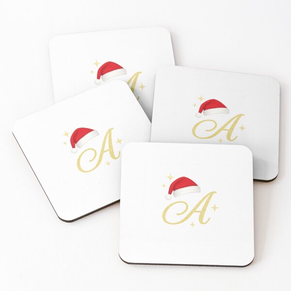 Item preview, Golden Letter A with Santa Hat – Festive Christmas Design designed and sold by HibaVerse.