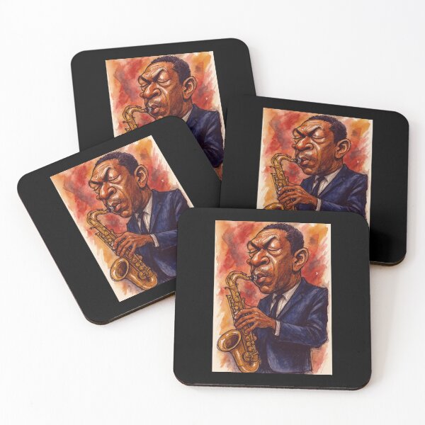 Item preview, John Coltrane Caricature designed and sold by Sarcastic designs.