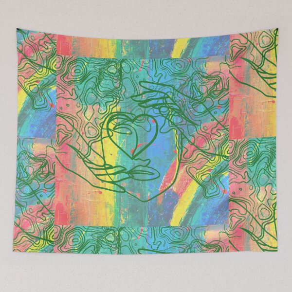 Item preview, Love in Layers – Abstract Woman with Heart and Colorful Emotions designed and sold by ByMile.