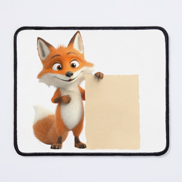 Item preview, Cheerful Cartoon Fox Holding Blank Poster designed and sold by rachada99.