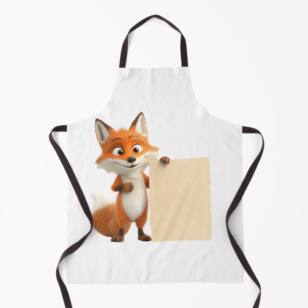 Item preview, Cheerful Cartoon Fox Holding Blank Poster designed and sold by rachada99.