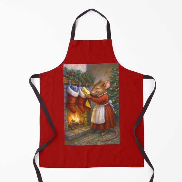 Item preview, Mama Mouse Stuffing Pieces of Cheese into the Christmas Stockings designed and sold by CarolM.