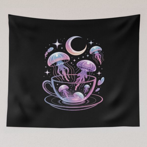Item preview, Cosmic Jellyfish Teacup designed and sold by RansomFlatley.