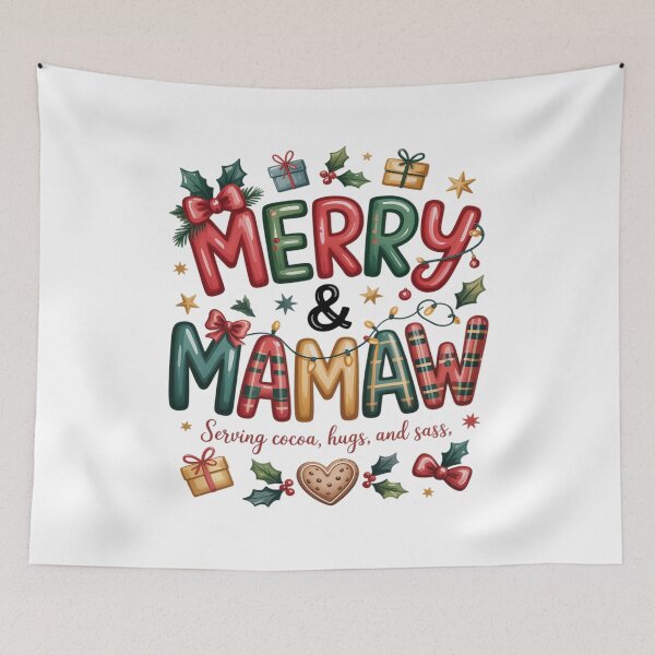 Item preview, MERRY & MAMAW Christmas happy holiday hugs designed and sold by VladoZork.