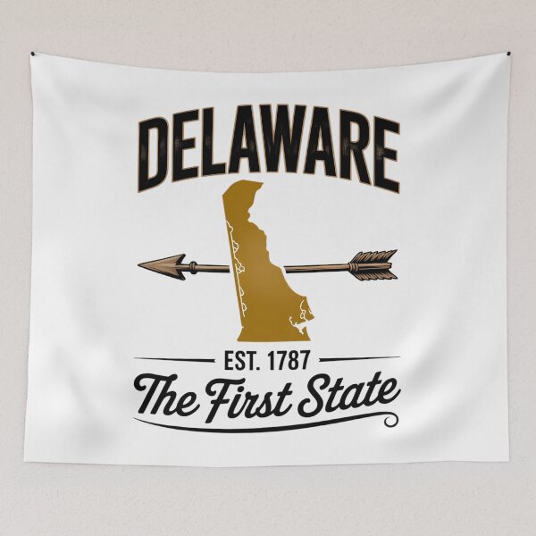 Item preview, Delaware Est. 1787 The First State Pride State Map designed and sold by PunkNation-Arts.