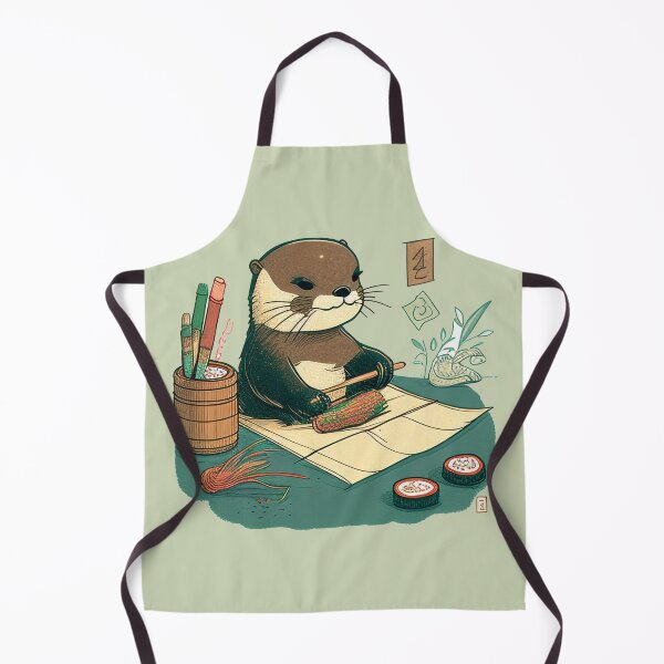 Item preview, Sushi Chef Otter Sticker – Cute Otter Making Japanese Food designed and sold by PaintbrushPlace.