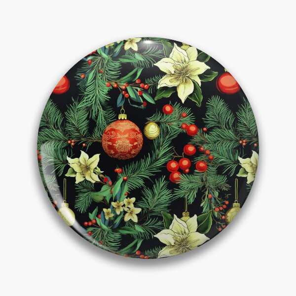 Item preview, Christmas Holly Pattern With Colorful Decorations And Poinsettias designed and sold by DEC02.