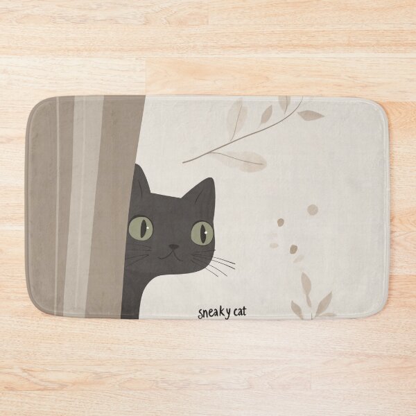 Item preview, Sneaky Cat Sticker – Cute Black Cat Peeking Behind Curtain designed and sold by PaintbrushPlace.