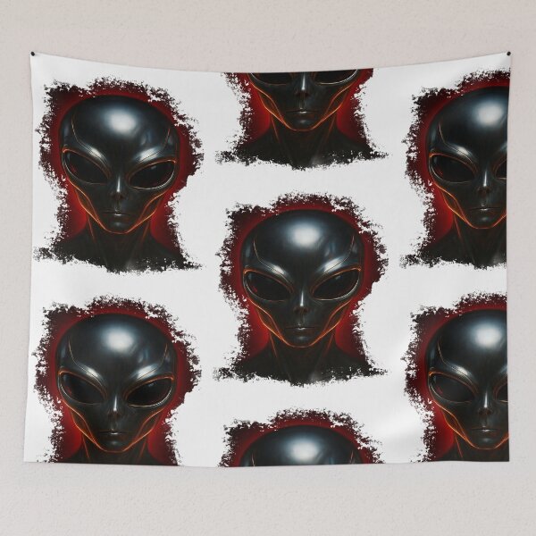 Item preview, Alienware – Futuristic Chrome Alien Face Design with Red Light Glow designed and sold by RyoSaeba90.