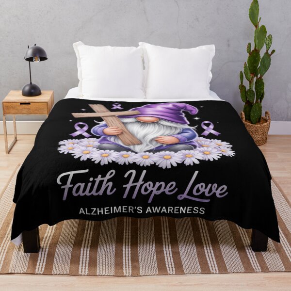 Item preview, I Wear Purple For Alzheimer Awareness Gnome Faith Hope Love designed and sold by PunkNation-Arts.
