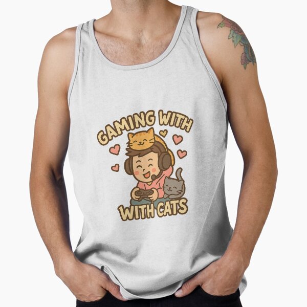 Item preview, Gaming with Cats – Cozy Gamer Design designed and sold by ShirtHatch.