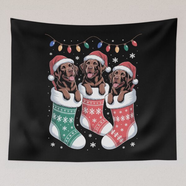 Item preview, Christmas Socks Pajama Chocolate Lab Labrador Dog Lover designed and sold by Moon-Ape.