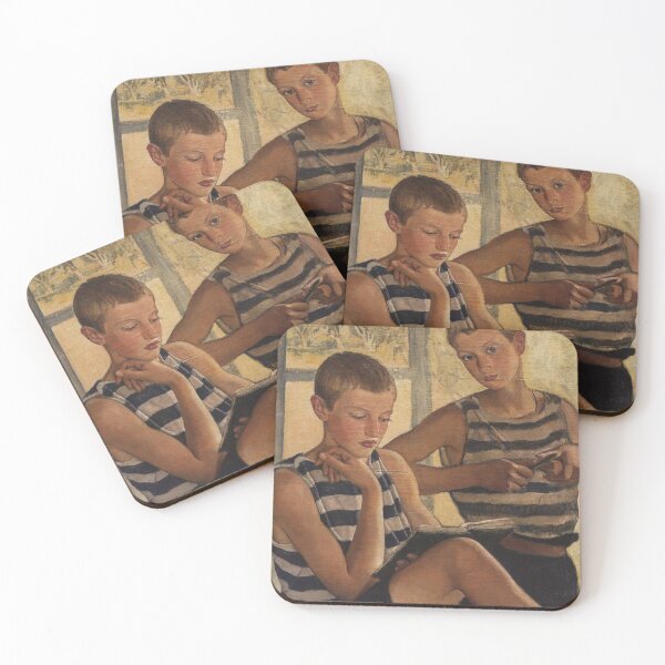 Item preview, BOYS IN SAILOR'S STRIPED VESTS BY ZINAIDA SEREBRIAKOVA (1919) designed and sold by humbleserf.