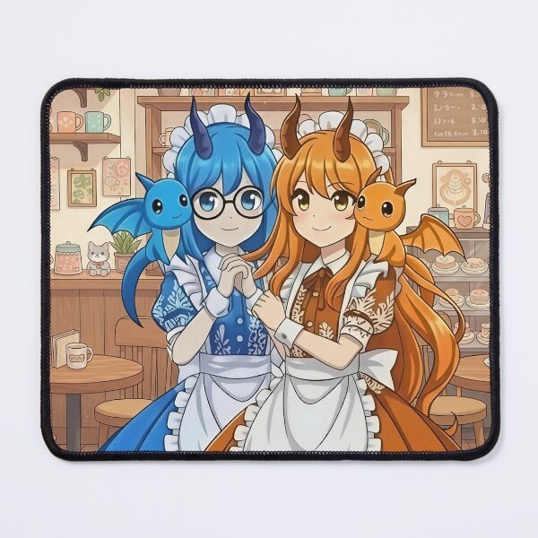 Item preview, Blue and Orange Dragon Maid Duo Art designed and sold by DomeGeekArt.