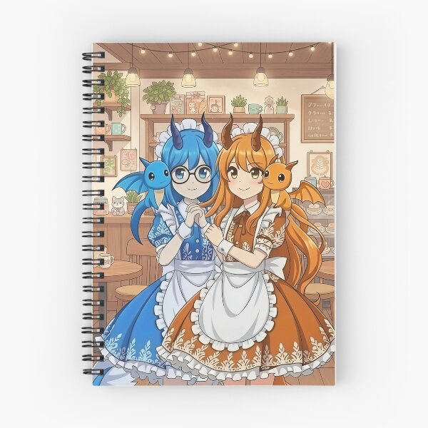 Item preview, Blue and Orange Dragon Maid Duo Art designed and sold by DomeGeekArt.