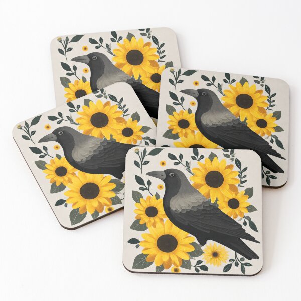 Item preview, Black Crow With Sunflowers designed and sold by scicilysimonee.