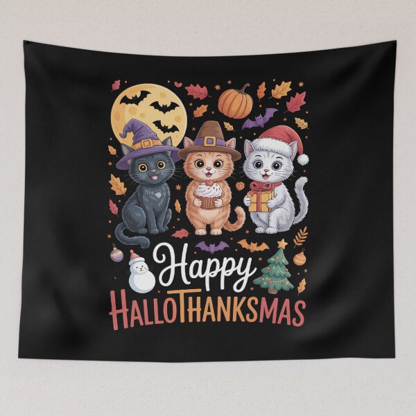 Item preview, Happy HalloThanksMas Halloween Thanksgiving Christmas designed and sold by Moon-Ape.