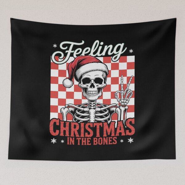 Item preview, Christmas Funny Skeleton With Santa Hat designed and sold by DrewLeuschke.
