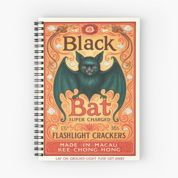 Item preview, 1962 Black Bat Firecracker Label Macau designed and sold by retrographics.