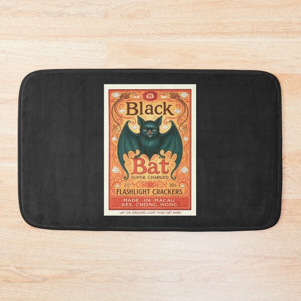 Item preview, 1962 Black Bat Firecracker Label Macau designed and sold by retrographics.