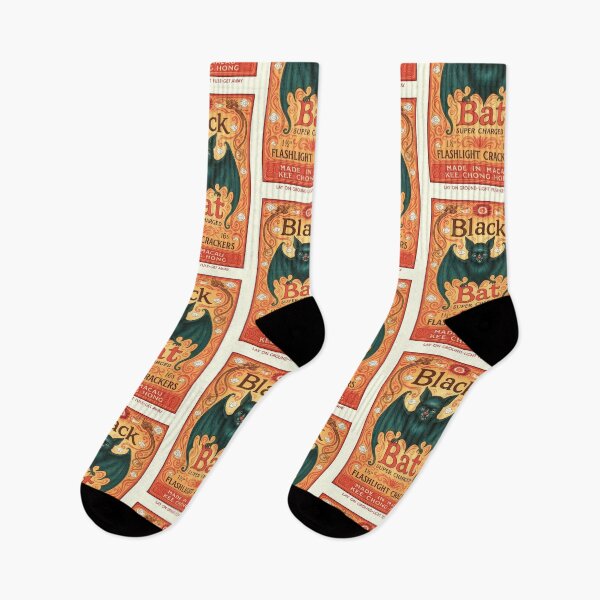 Item preview, 1962 Black Bat Firecracker Label Macau designed and sold by retrographics.