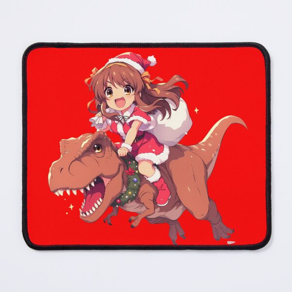 Item preview, Mikuru Asahina The Melancholy Of Haruhi Suzumiya Anime Christmas Dinosaur Santa Claus Kawaii Chibi Style designed and sold by thedarvills.