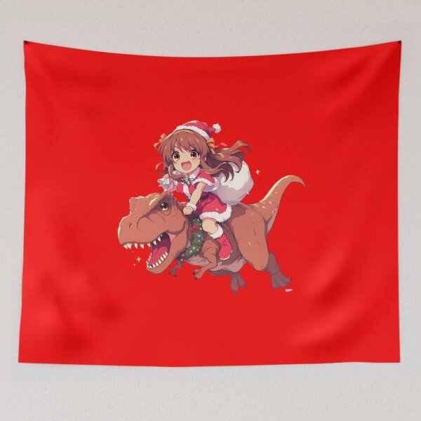 Item preview, Mikuru Asahina The Melancholy Of Haruhi Suzumiya Anime Christmas Dinosaur Santa Claus Kawaii Chibi Style designed and sold by thedarvills.