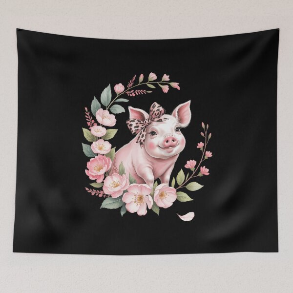 Item preview, Pig With Leopard Headband Flower Cute Pig Lover designed and sold by VENOM0RIOT.