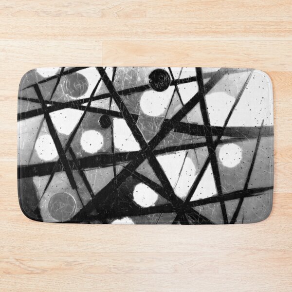 Item preview, circles lines age abstract black and white geometric design designed and sold by SmashingDeals.