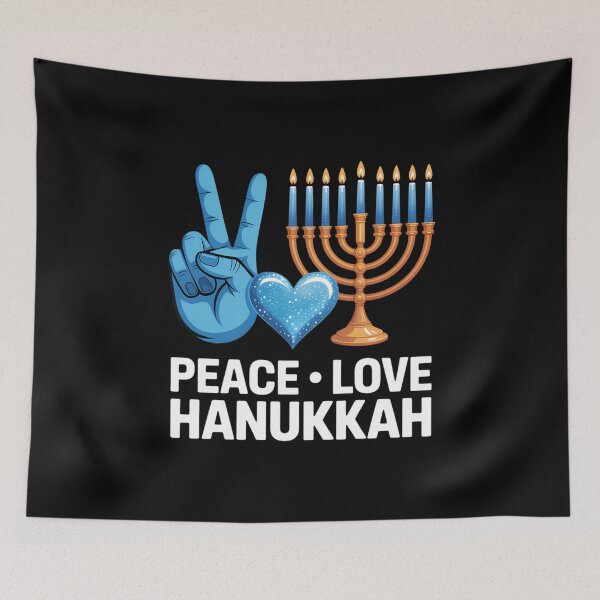 Item preview, Hanukkah Menorah Jewish Peace Love Hanukkah designed and sold by VENOM0RIOT.
