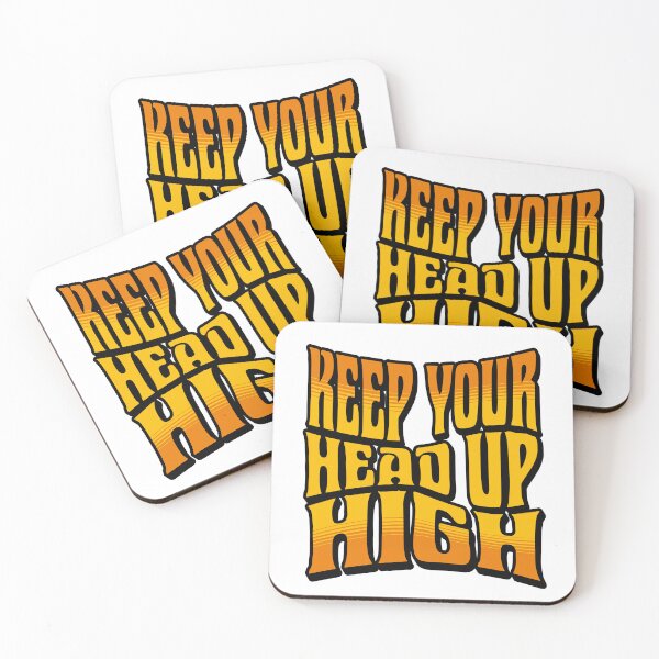 Item preview, KEEP YOUR HEAD UP HIGH - Groovy Retro Motivational Typography designed and sold by SaadArtCo.