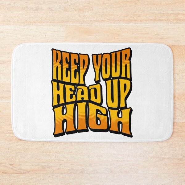 Item preview, KEEP YOUR HEAD UP HIGH - Groovy Retro Motivational Typography designed and sold by SaadArtCo.