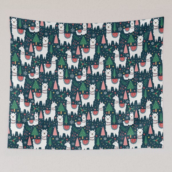 Item preview, Festive Holiday Llamas Winter Wonderland designed and sold by prirajdesigns.