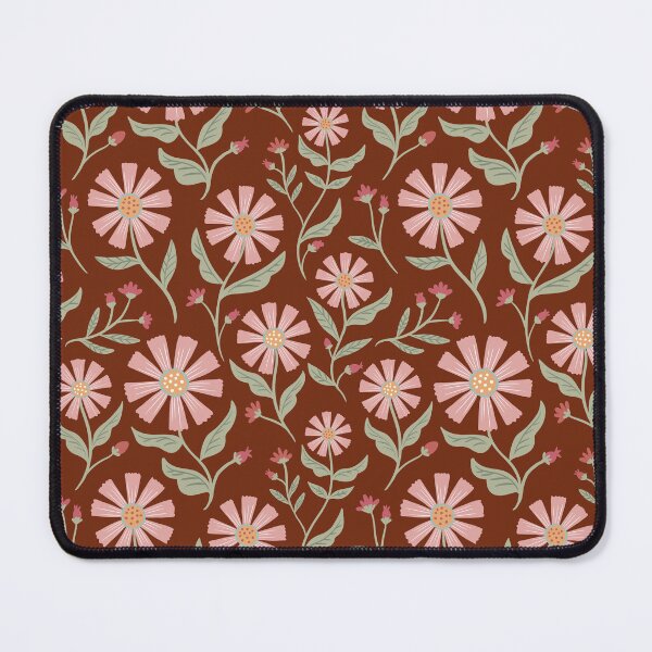 Item preview, Red Burgundy marron folk art floral for harvest, fall autumn seasonal decor, folksy pattern designed and sold by Natasha May Design.