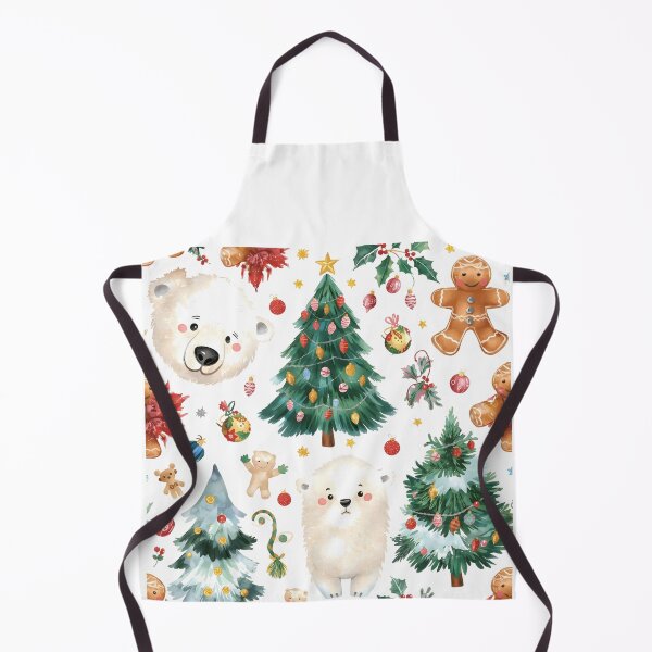 Item preview, seamless pattern cartoon bear and bunny with Christmas tree and Christmas element. Cute Christmas wallpaper for card, gift wrap paper designed and sold by PWDigitalArt.