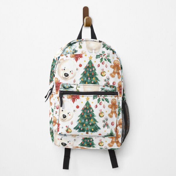 Item preview, seamless pattern cartoon bear and bunny with Christmas tree and Christmas element. Cute Christmas wallpaper for card, gift wrap paper designed and sold by PWDigitalArt.