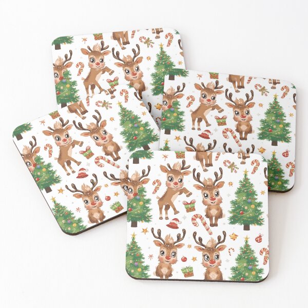 Item preview, Christmas seamless pattern with gnomes, deer, and holiday elements designed and sold by PWDigitalArt.