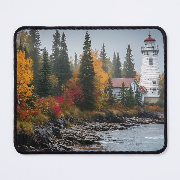 Item preview, Autumn Clifftop Lighthouse designed and sold by Boddicca.