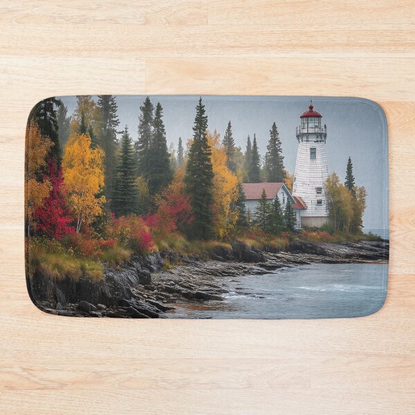 Item preview, Autumn Clifftop Lighthouse designed and sold by Boddicca.