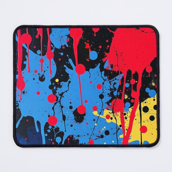 Item preview, Abstract Red Blue Yellow and Black Splatter Art designed and sold by UNK-Fatigues.
