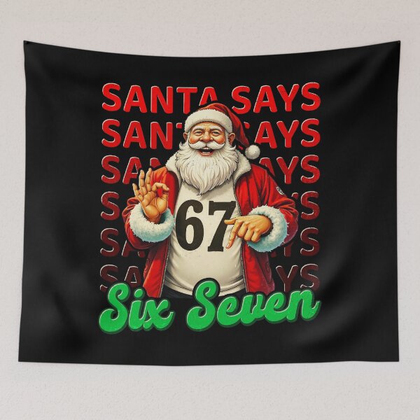Item preview, Funny 67 Santa Says Six Seven Meme designed and sold by BlightedArt.