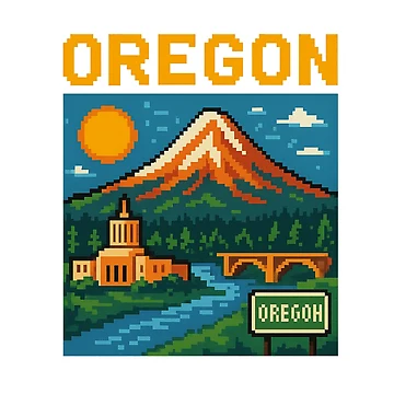 Artwork thumbnail, Oregon: Insert Nature to Continue by Pixel_Riot
