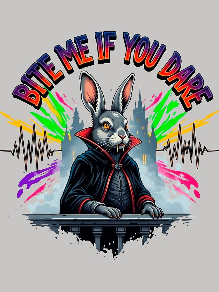 Thumbnail 3 of 3, Scarf, Graffiti Vampire Rabbit Quote designed and sold by SholoStudio.
