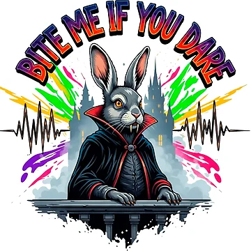 Artwork thumbnail, Graffiti Vampire Rabbit Quote by SholoStudio